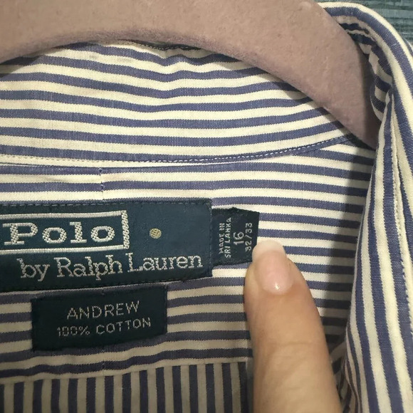 Polo Ralph Lauren Dress Shirt Andrew 100% Cotton Size 16 Sleeve 32/33 - Picture 3 of 5